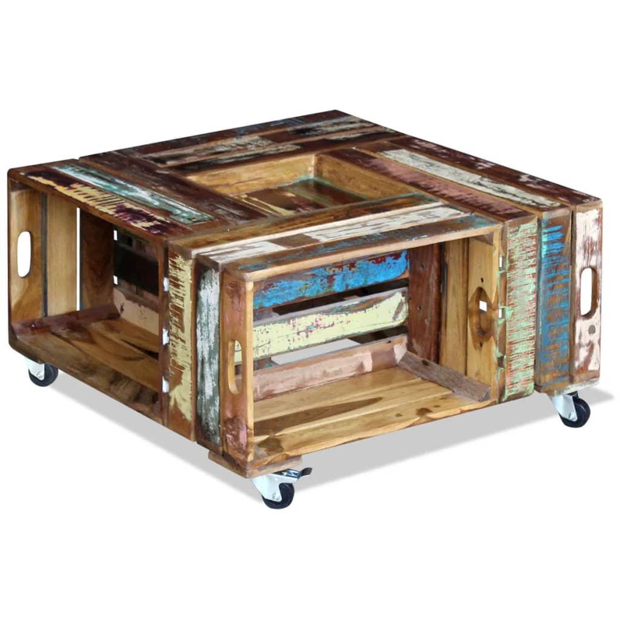 Voir la diapositive 5 : VIDAXL Table basse bois de recuperation massif 70x70x35 cm