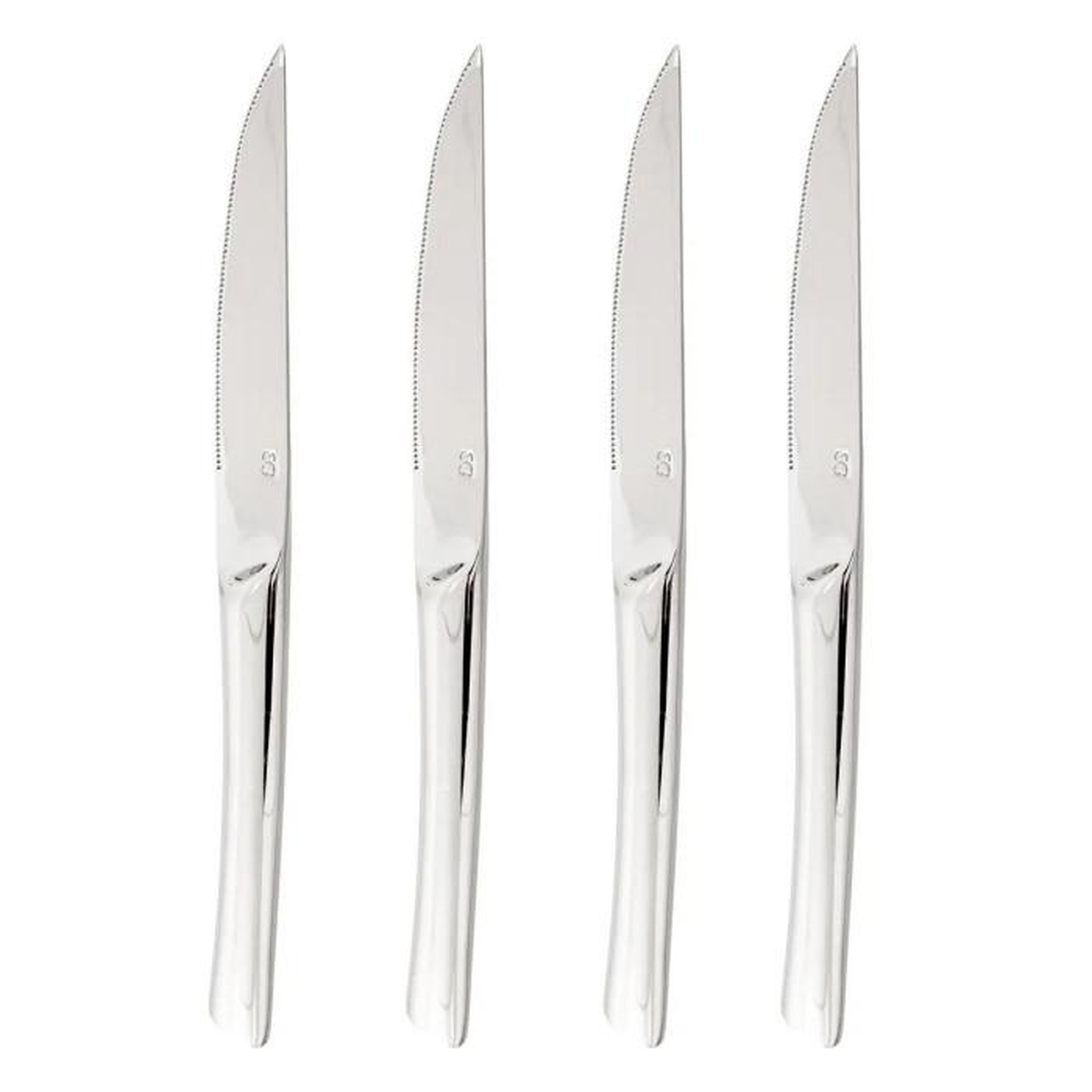 SECRET DE GOURMET Lot de 4 Couteaux à Steak  Olympe  22cm Argent