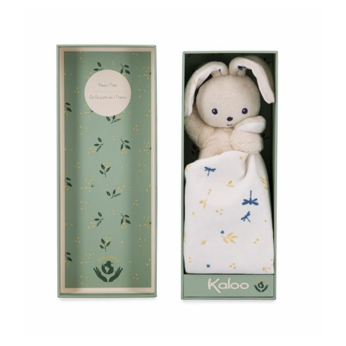 Kaloo Carre douceur doudou lapin blanc delicat
