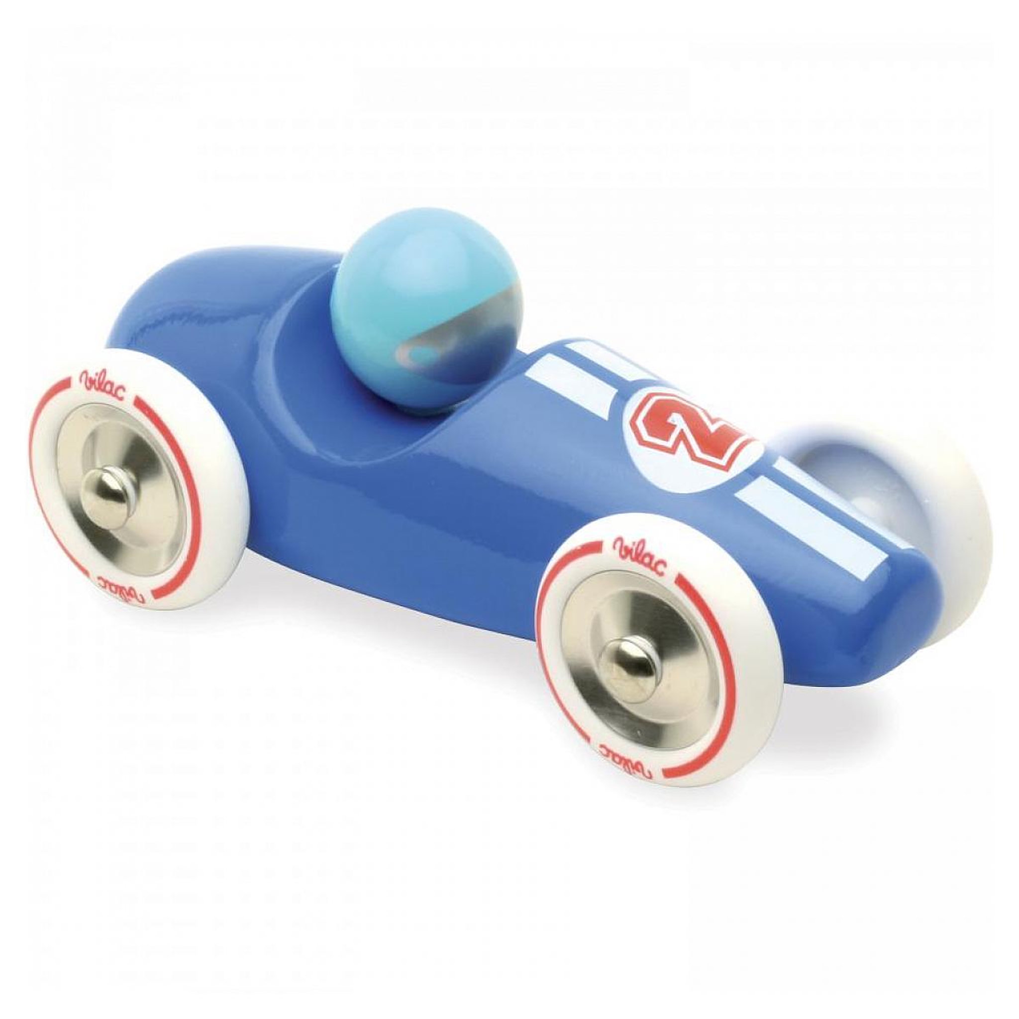Vilac Voiture de course GM bleue en bois