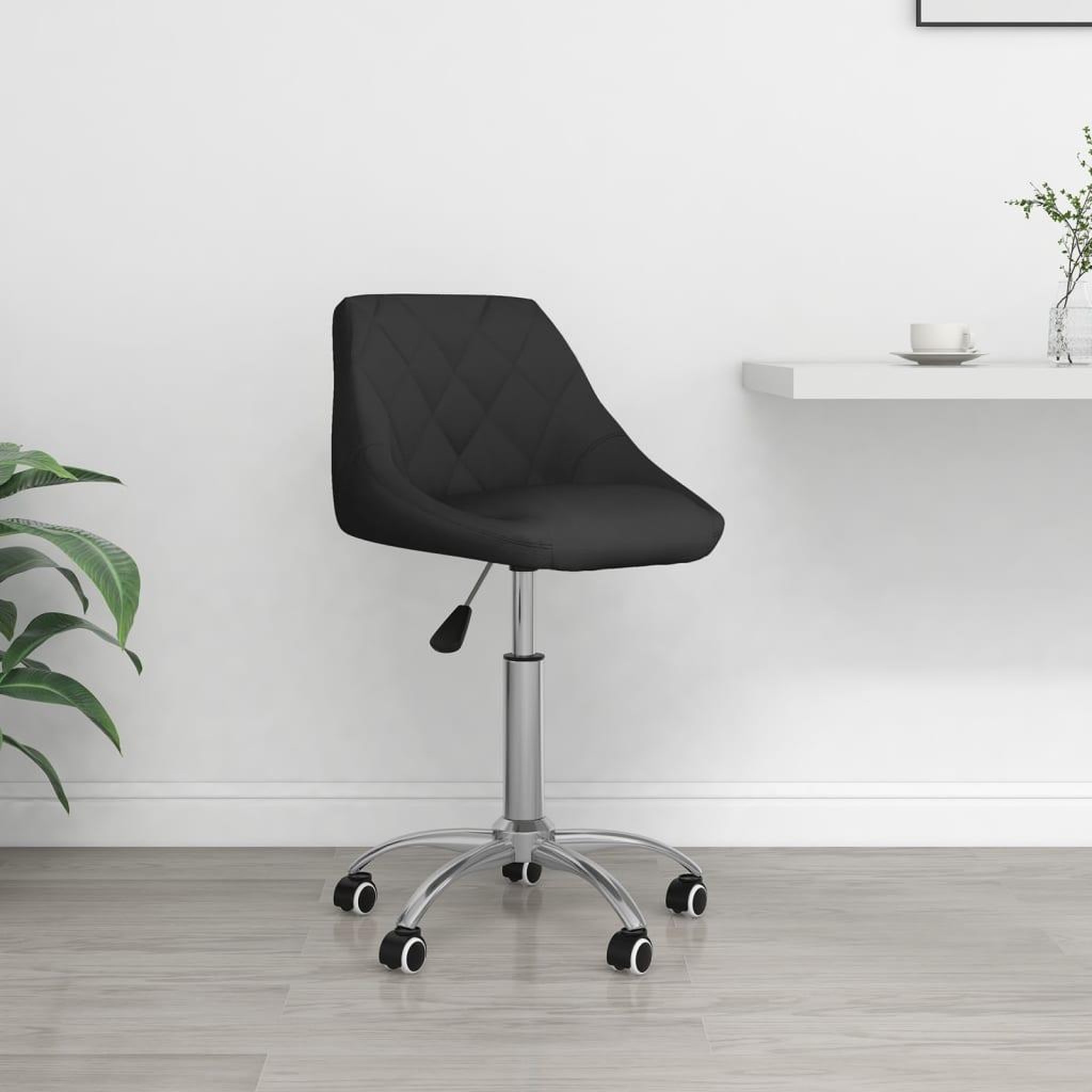 VIDAXL Chaise de bureau pivotante Noir Similicuir