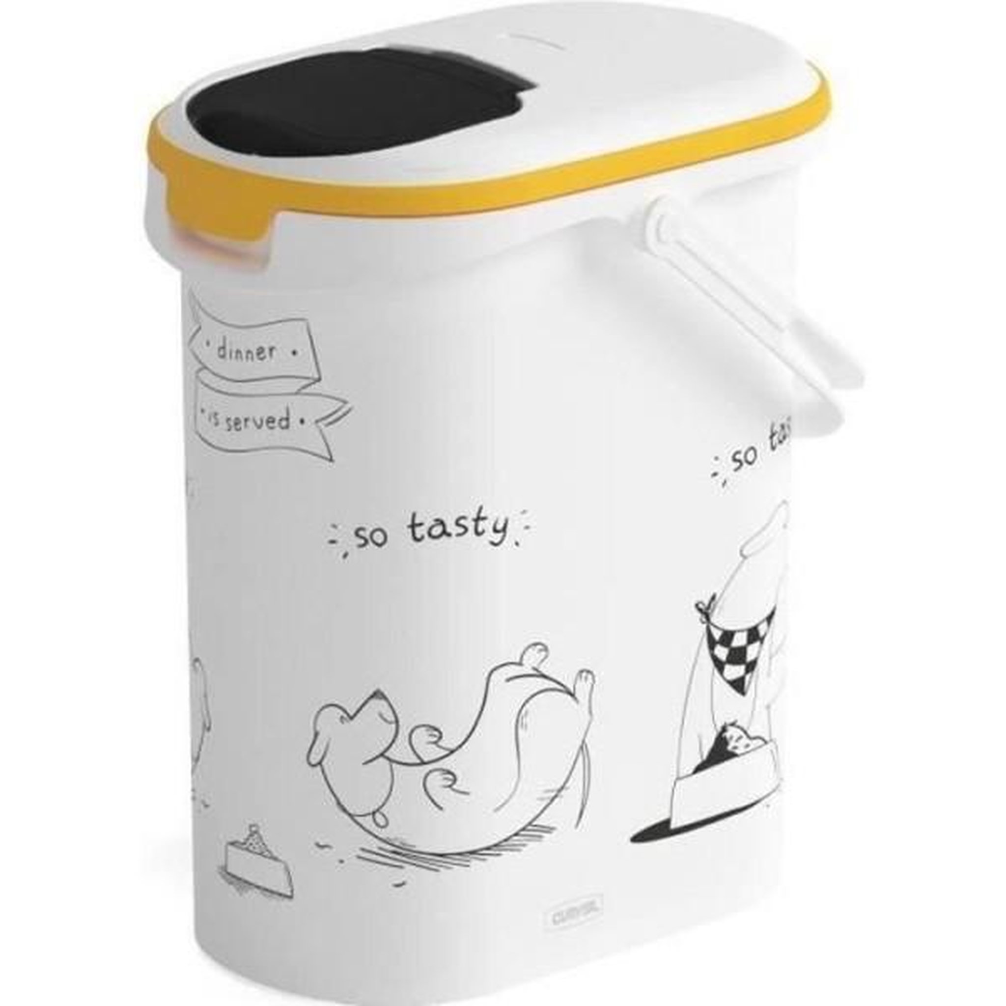 Voir la diapositive 1 : CURVER CURVER Conteneur a croquettes pour chien 4 kg - 10L - Le diner et servi