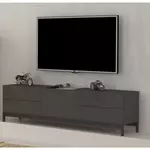 Meuble TV sur pieds 1 porte 4 tiroirs L170cm FLORENCE. Coloris disponibles : Blanc, Anthracite