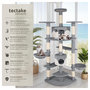 Voir la diapositive 2 : tectake Arbre à chat 204 cm avec griffoir et plateforme d'escalade gris/blanc