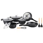 Royalty Line Batterie de cuisine Royalty Line 13 pièces revêtement marbre noir