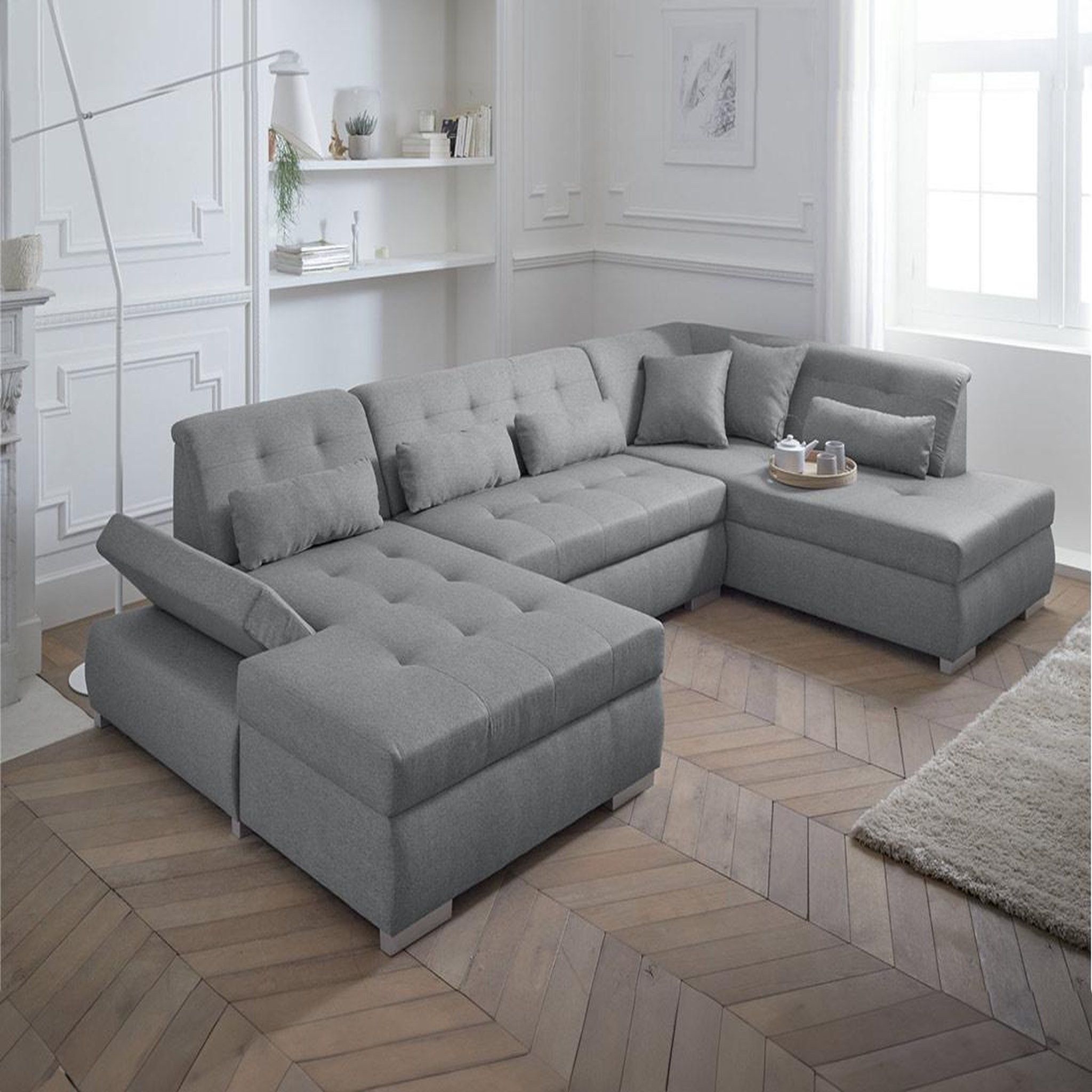 Voir la diapositive 2 : LISA DESIGN Vermont - canapé panoramique d'angle droit - 7 places - xxl