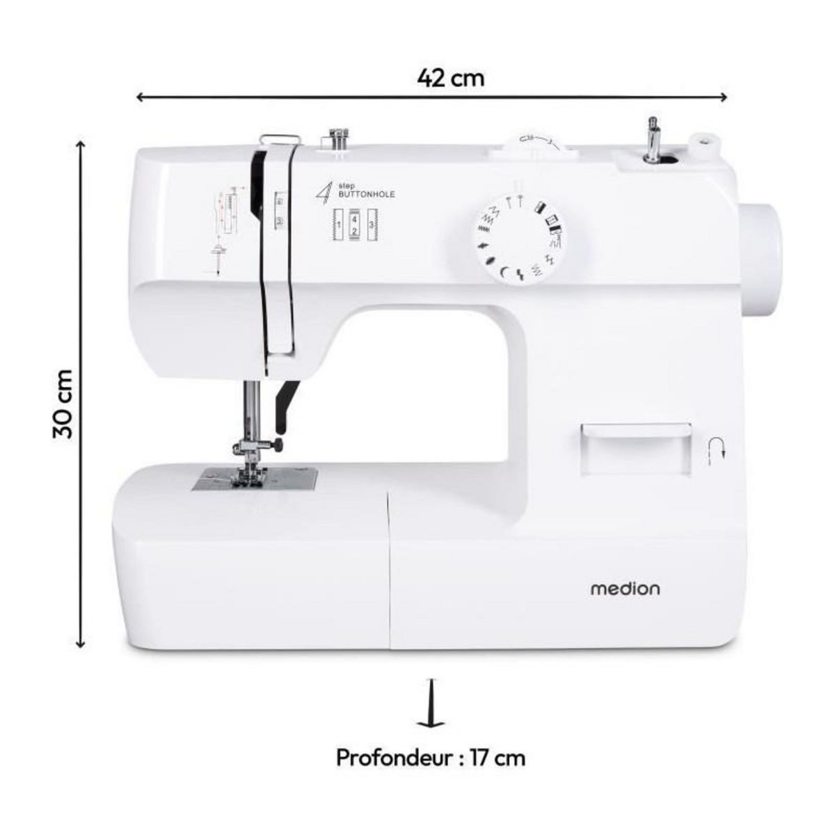 Medion Machine a Coudre - MEDION - SM 70 - 71W - 12 Points - 700 tr/min - LED - Blanc