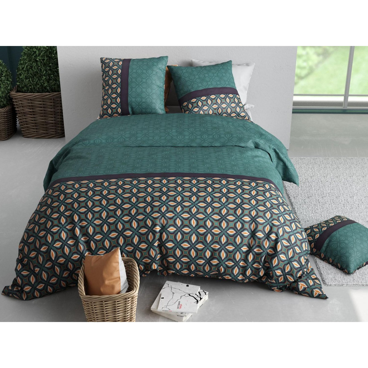 ATELIER DU COTON Parure housse de couette 100% coton 57fils victory