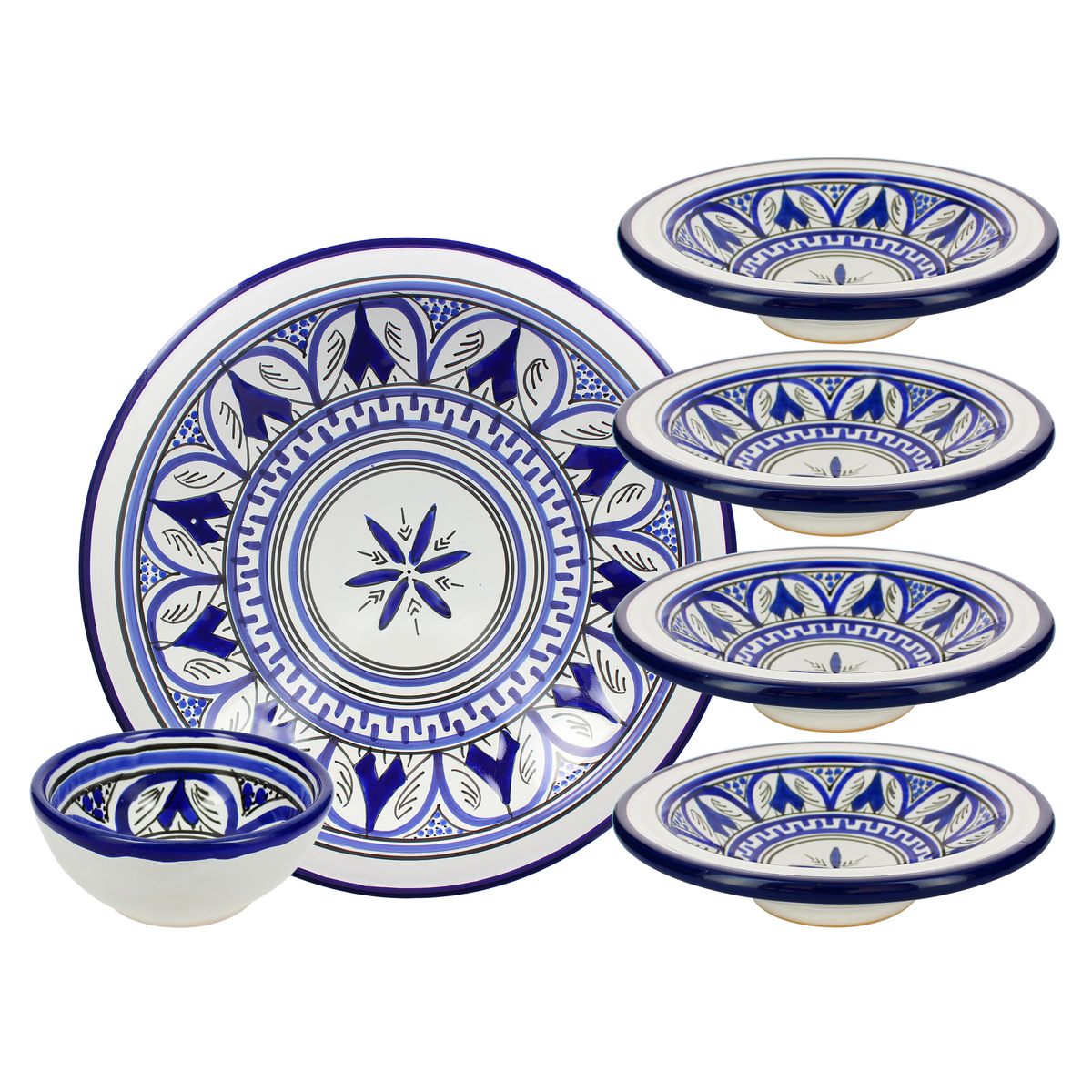 Service couscous 6 pièces terre cuite