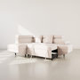 Voir la diapositive 2 : BEST MOBILIER Margaux - canapé d'angle gauche 5 places convertible avec coffre et têtières réglables en velours texturé