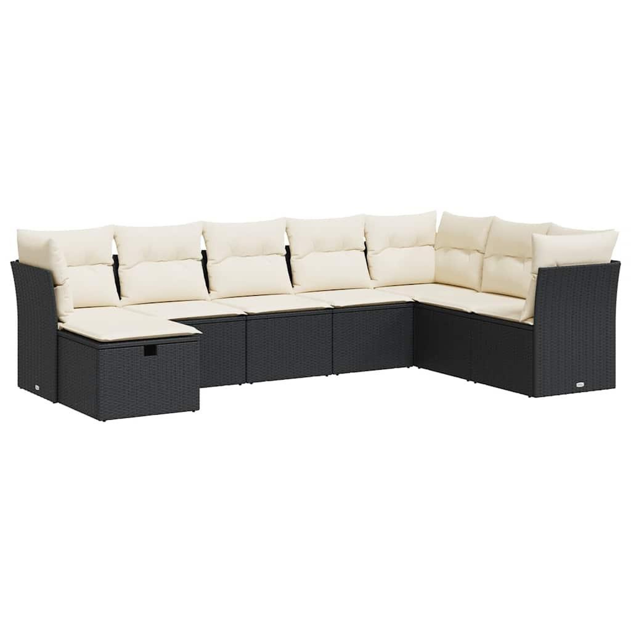 Voir la diapositive 2 : VIDAXL Salon de jardin 8 pcs avec coussins noir resine tressee