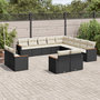 Voir la diapositive 1 : VIDAXL Salon de jardin avec coussins 13 pcs noir resine tressee