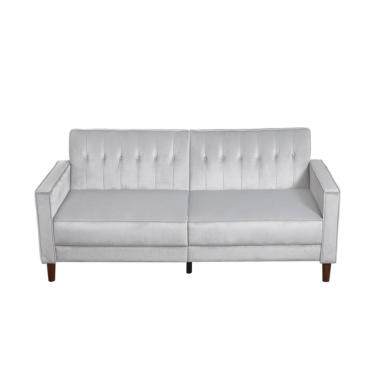 CONCEPT USINE Canapé design convertible 3 places en velours gris LIVERPOOL