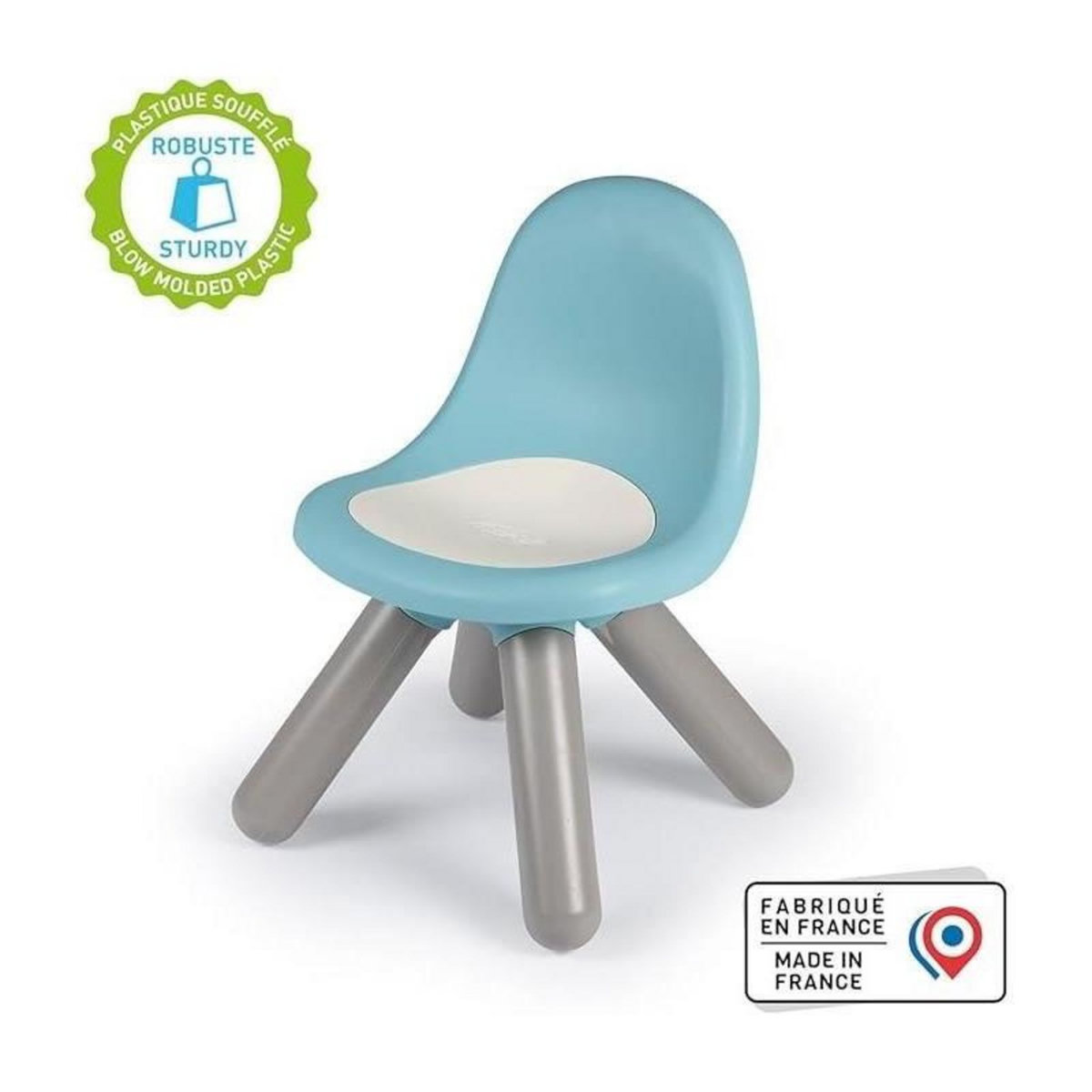 SMOBY Smoby - Chaise enfant Bleue- Extérieur et Intérieur - H27cm - Fabrication française