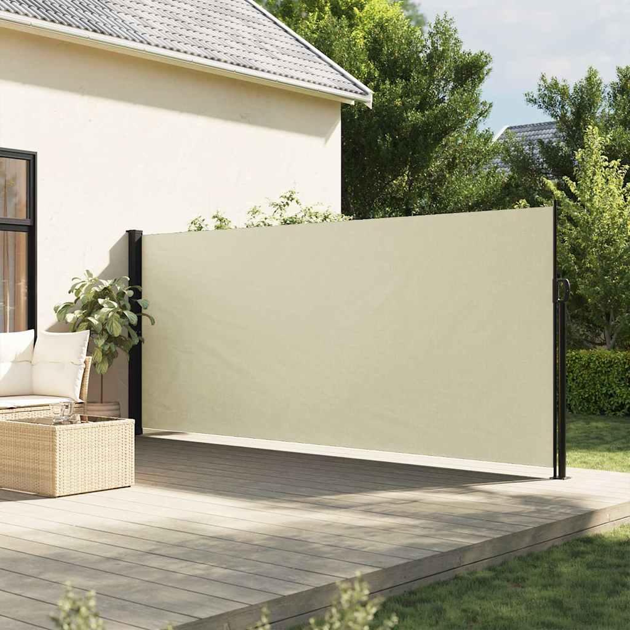 VIDAXL Auvent lateral retractable creme 160x600 cm