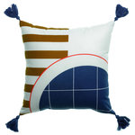 Les Ateliers du Linge Coussin imprimé en polycoton slam. Coloris disponibles : Blanc