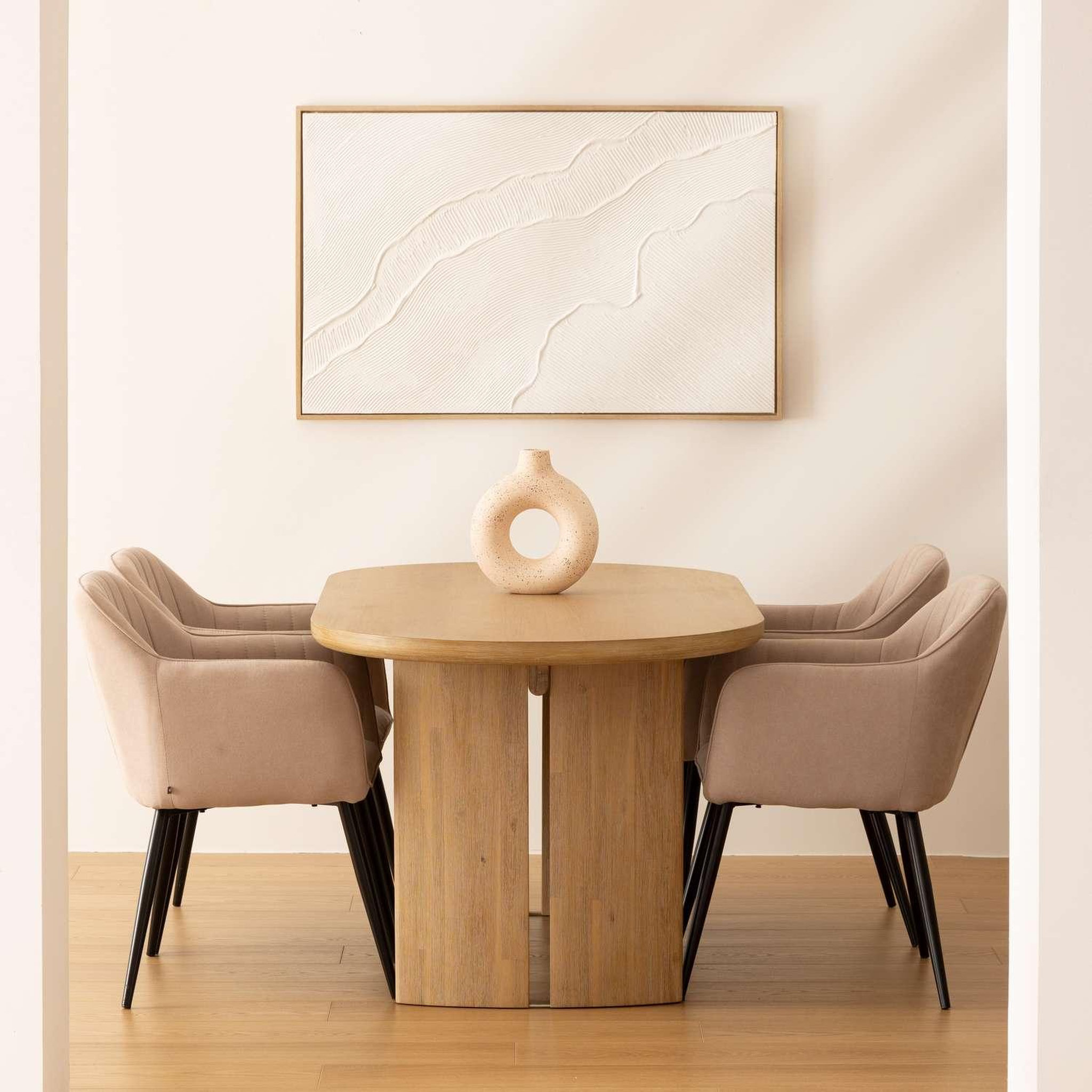 Voir la diapositive 6 : ATMOSPHERA Table à manger en bois pour 6 personnes lousada - beige