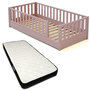 Voir la diapositive 1 : JURABABY Lit au sol enfant en bois SONHO avec matelas - 90x190