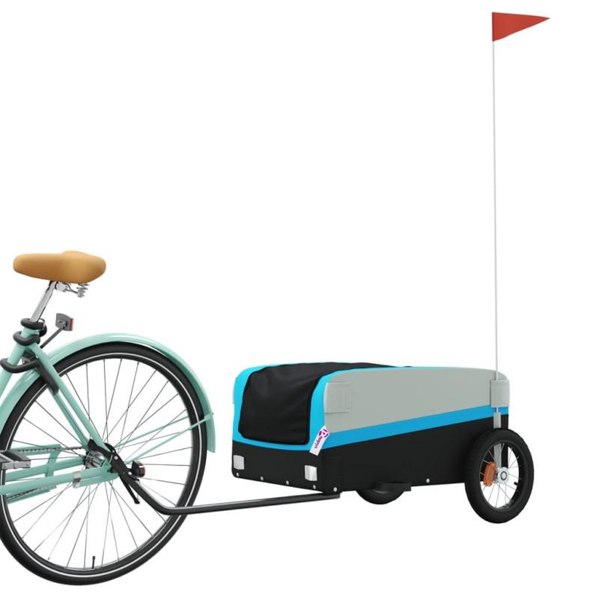 Voir la diapositive 3 : VIDAXL Remorque de vélo noir et bleu 30 kg fer