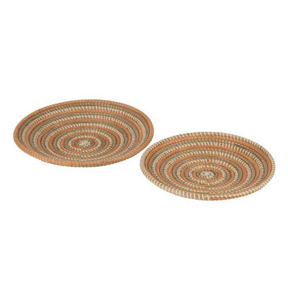 Paris Prix Lot de 2 Coupelles Déco Cercles  Jonc  41cm Orange