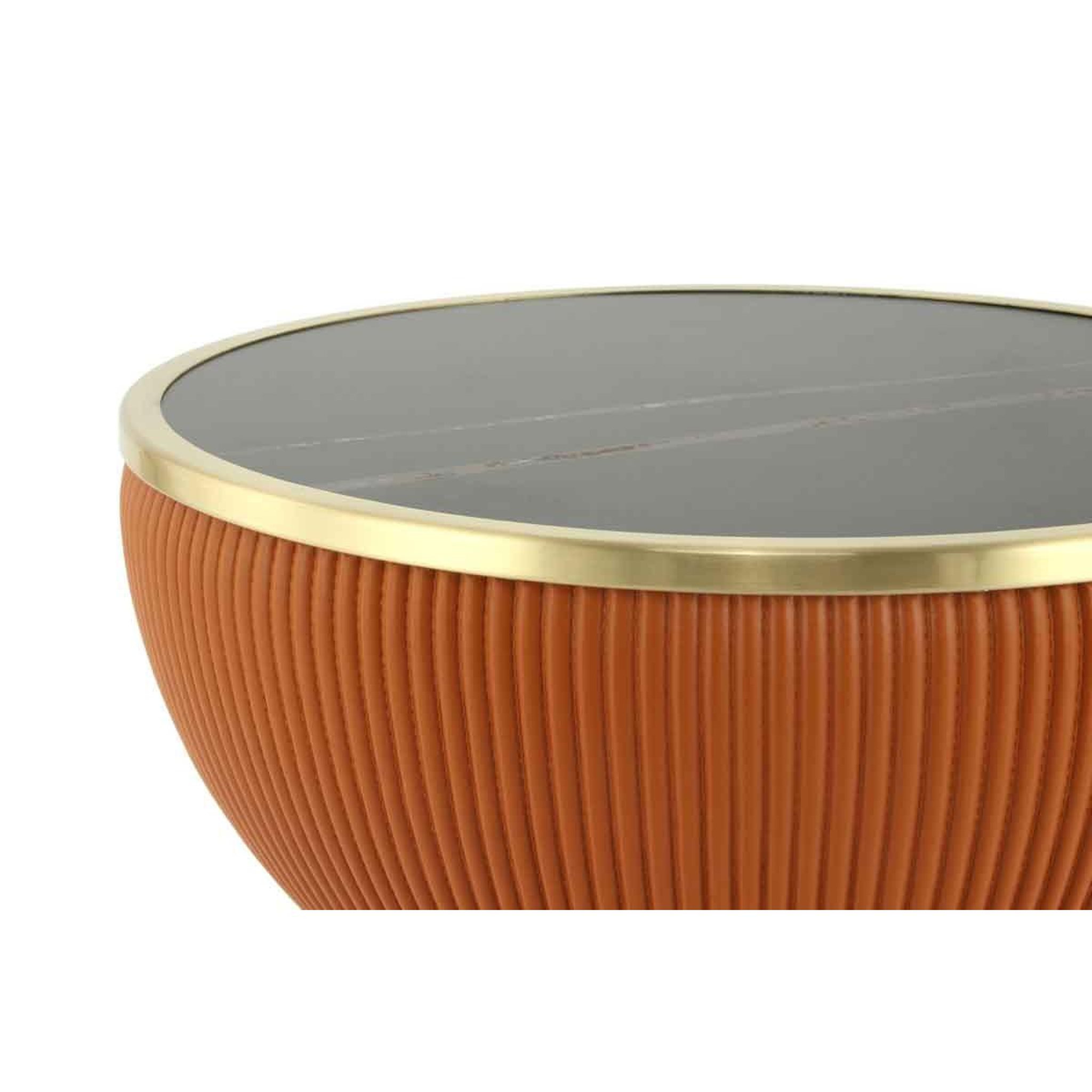 Voir la diapositive 5 : Paris Prix Table d'Appoint Design  Jokai  51cm Cognac & Or