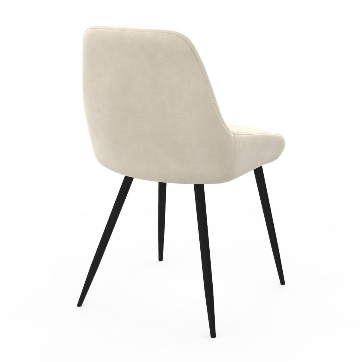 ID MARKET Lot de 6 chaises THALYA en velours beige avec accoudoirs