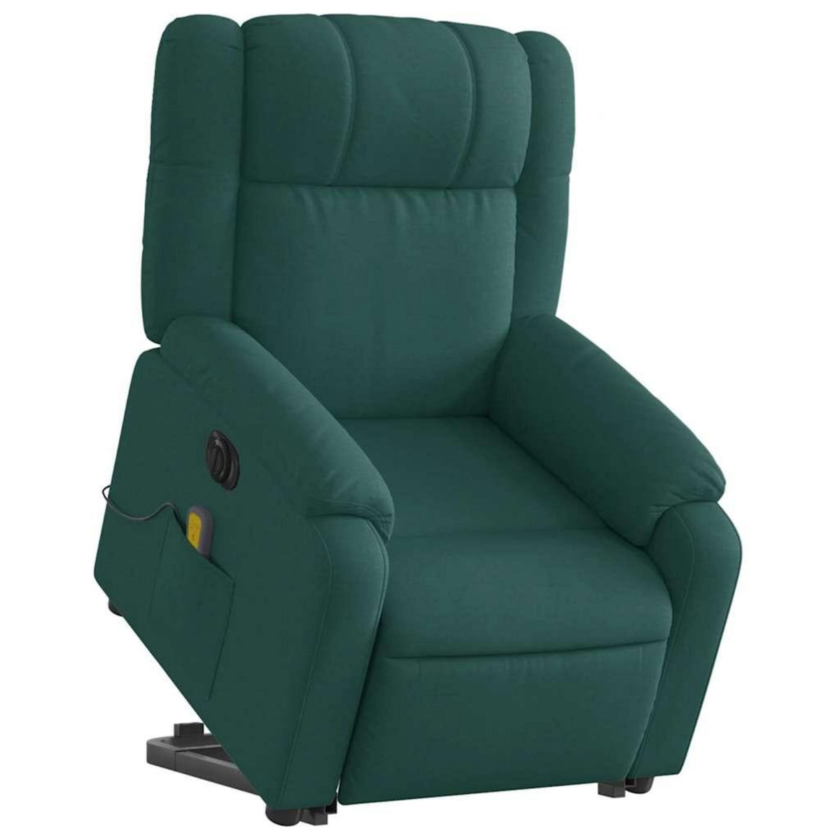 VIDAXL Fauteuil inclinable de massage electrique Vert fonce Tissu