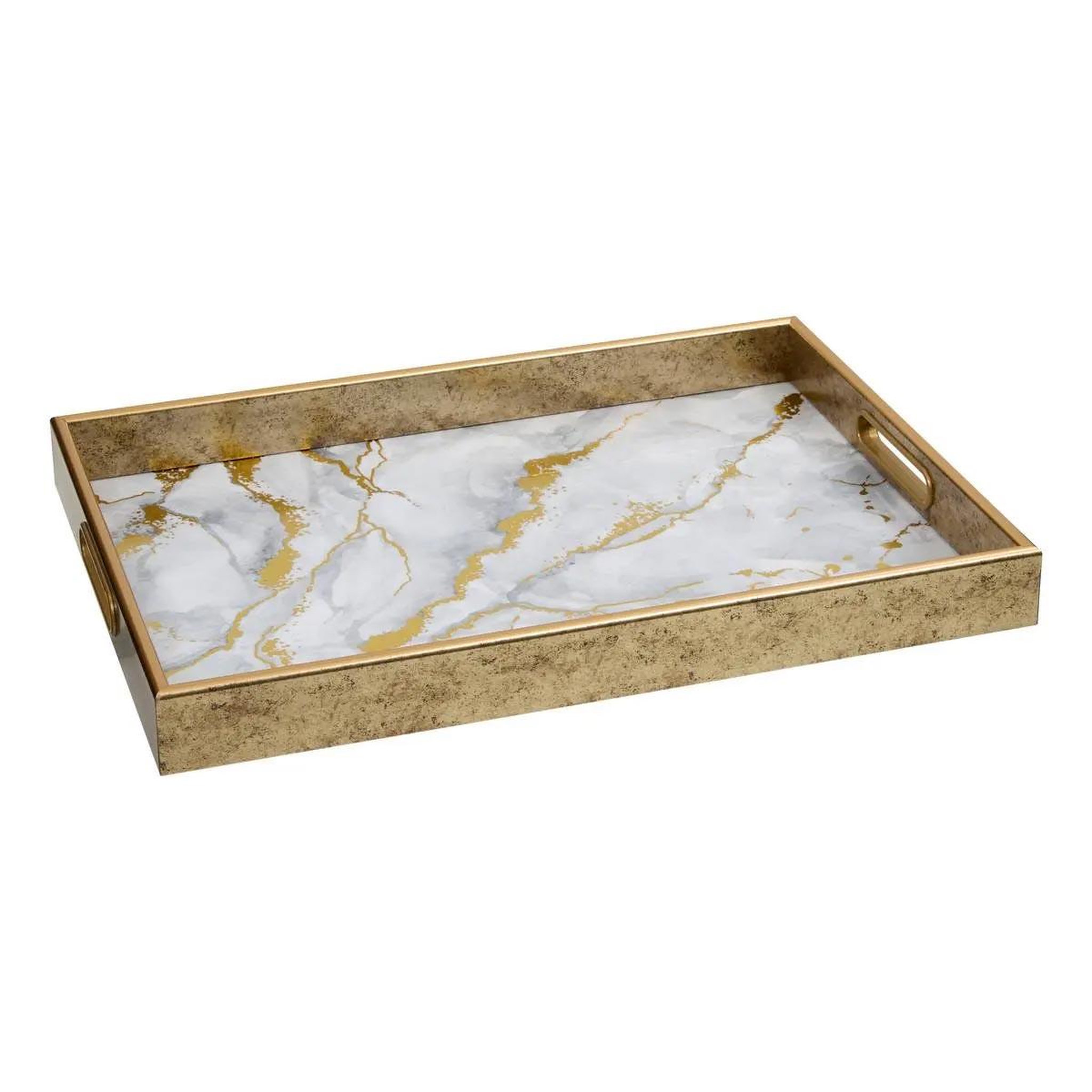 ATMOSPHERA Plateau de service déco  calvi  44cm blanc