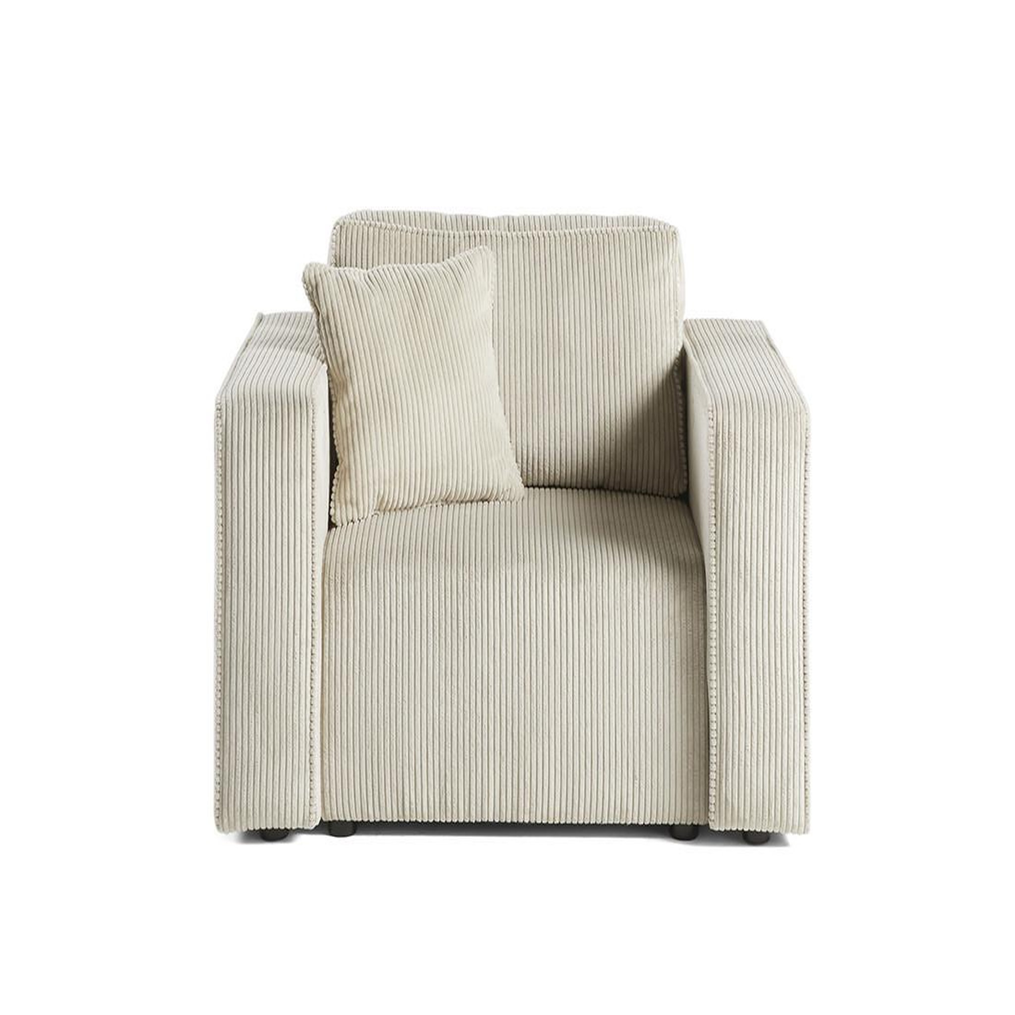 Voir la diapositive 6 : BEST MOBILIER Topaze - fauteuil - en velours côtelé