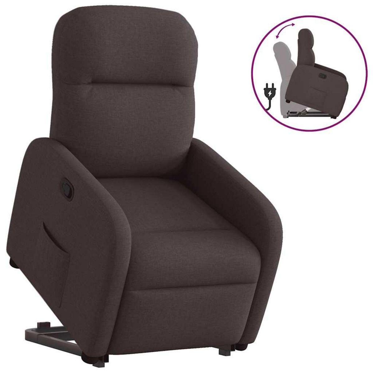 VIDAXL Fauteuil inclinable marron fonce tissu