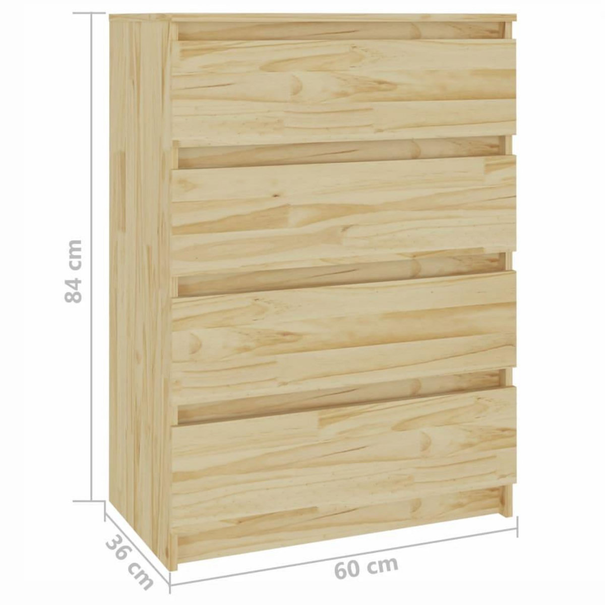 VIDAXL Armoire d'appoint 60x36x84 cm Bois de pin massif