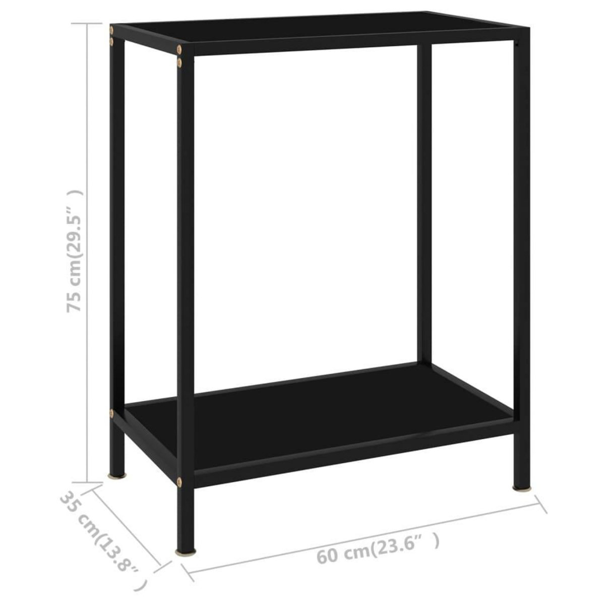 VIDAXL Table console Noir 60x35x75 cm Verre trempe