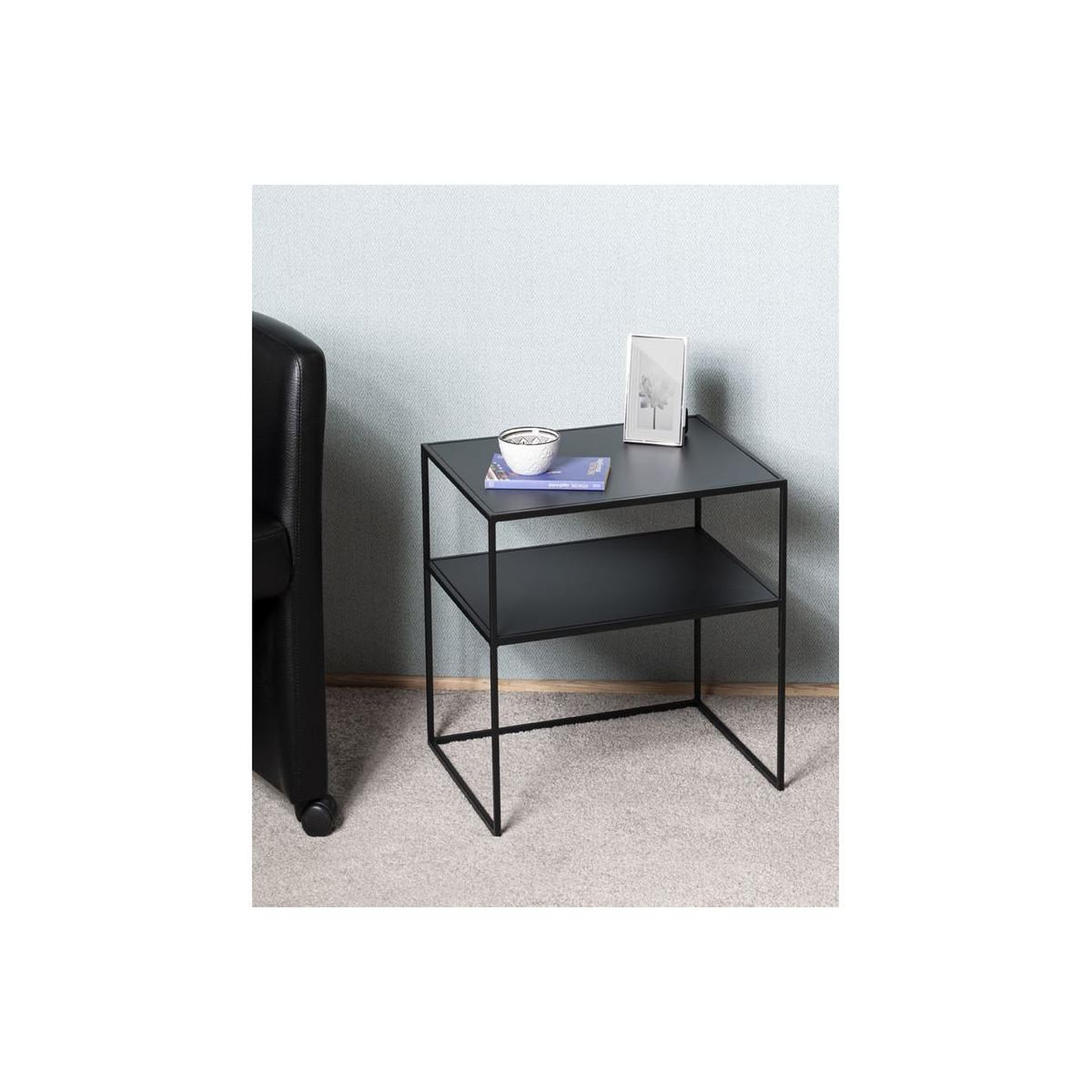 Voir la diapositive 4 : Paris Prix Table d'appoint en métal  cromano  60cm noir