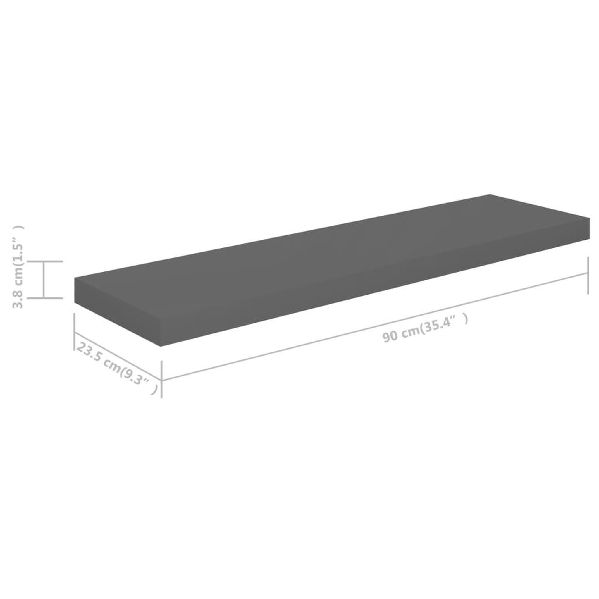 Voir la diapositive 6 : VIDAXL Etagere murale flottante 4 pcs Gris brillant 90x23,5x3,8 cm MDF