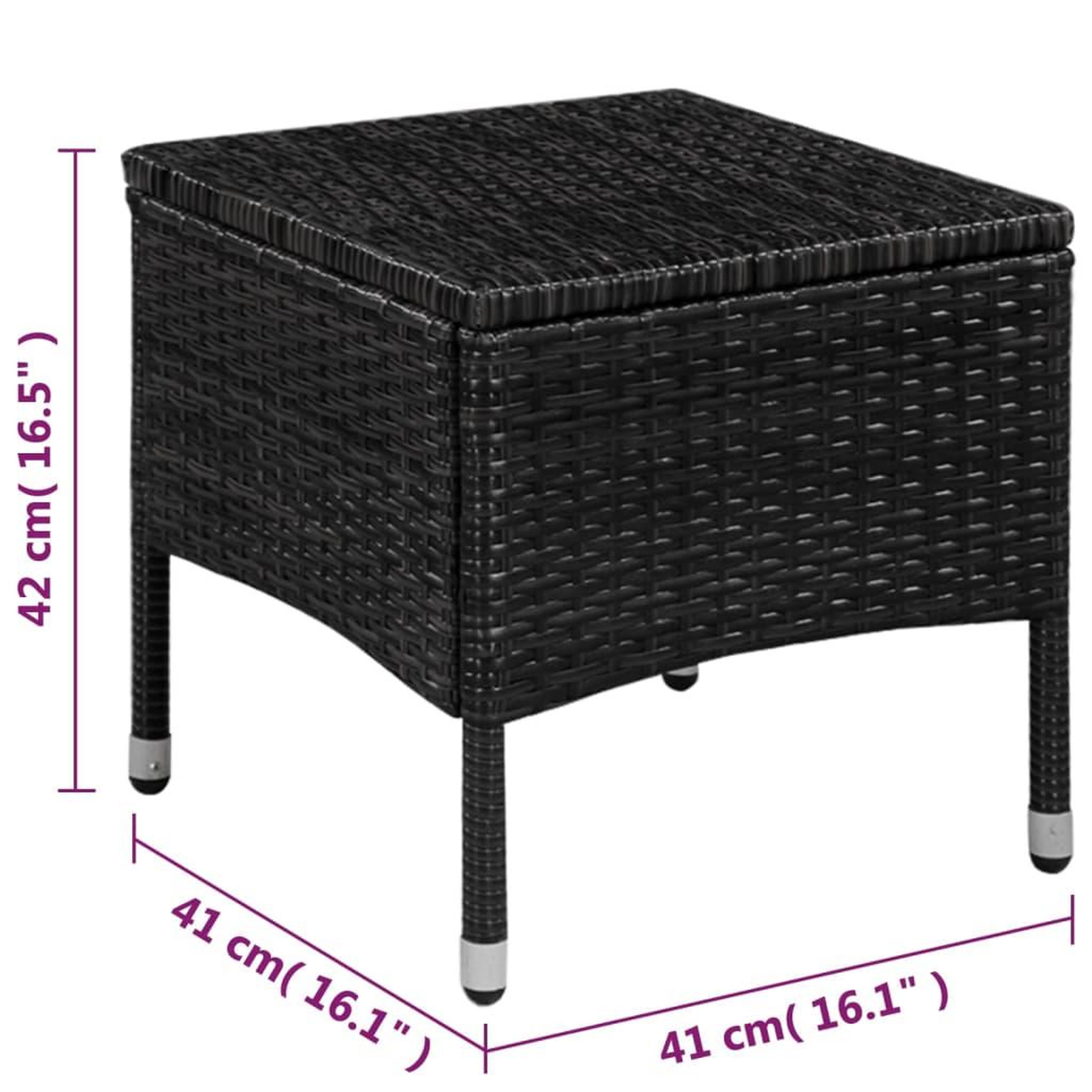 Voir la diapositive 5 : VIDAXL Ensemble de bistro 3 pcs Resine tressee Noir