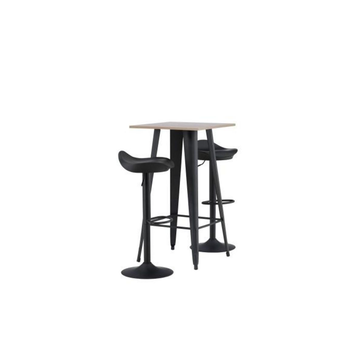 Paris Prix Ensemble Table de Bar & 2 Tabourets  Tempe & Adesto  105cm Noyer & Noir