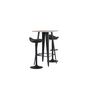 Voir la diapositive 2 : Paris Prix Ensemble Table de Bar & 2 Tabourets  Tempe & Adesto  105cm Noyer & Noir