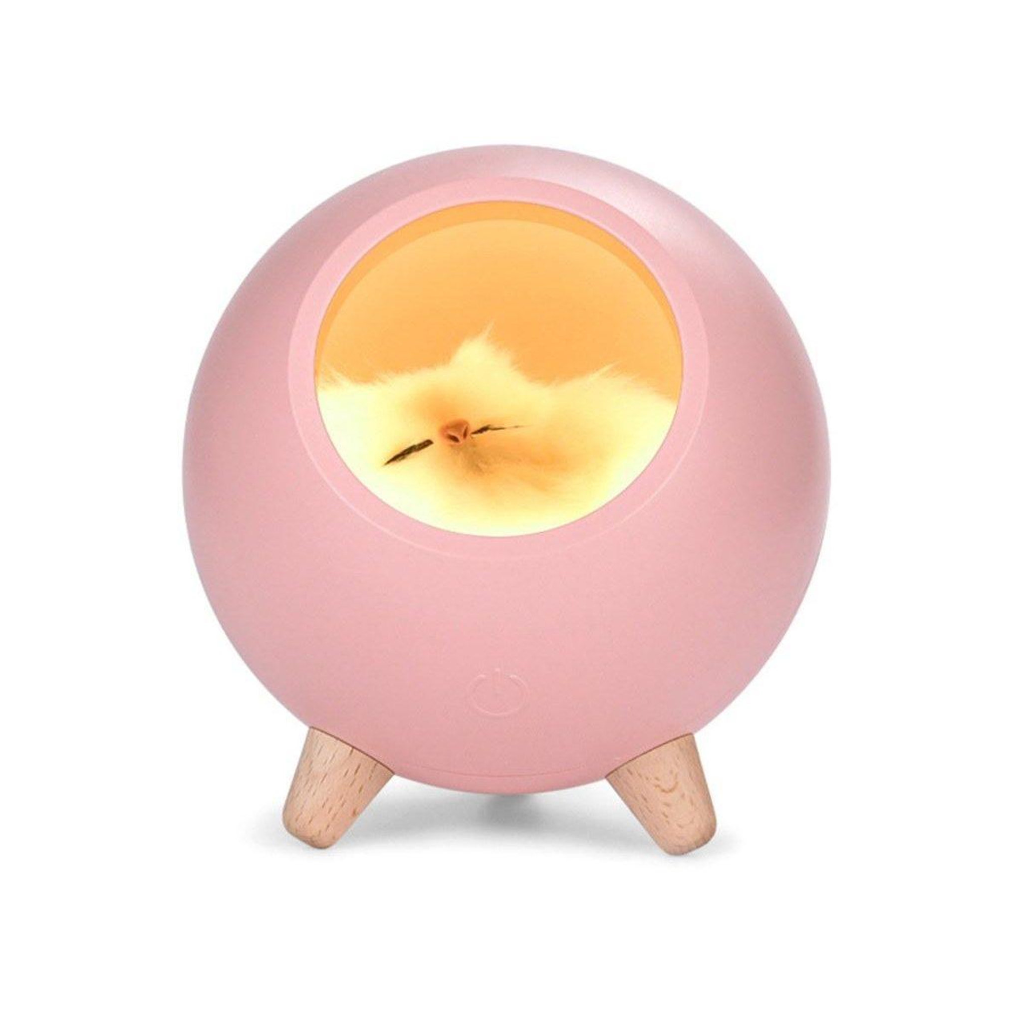 1001JOUETS Veilleuse enfant Chat- 3 intensités d'éclairage ajustables - Batterie rechargeable - Rose