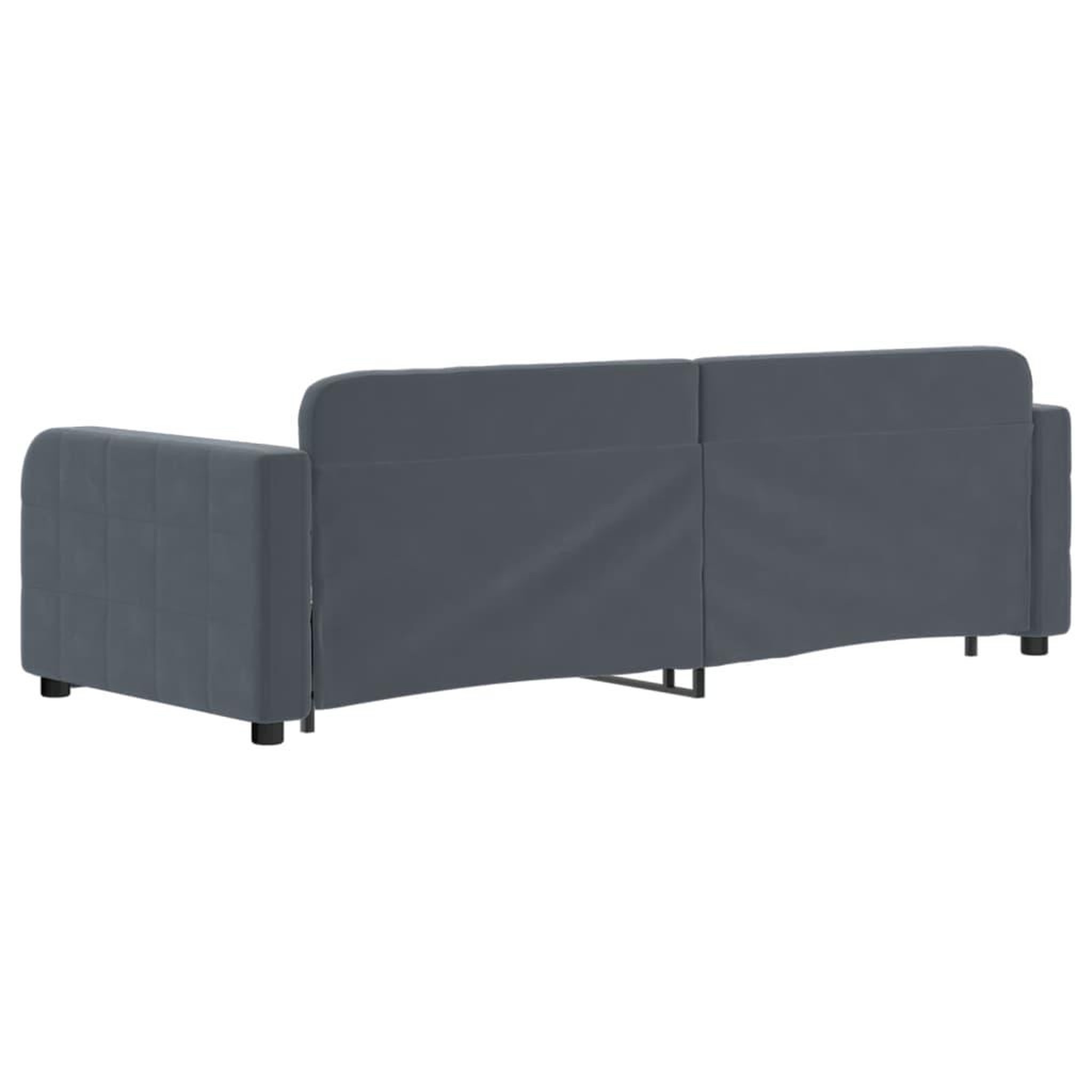 Voir la diapositive 5 : VIDAXL Lit de jour avec gigogne sans matelas gris fonce 80x200 cm