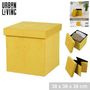 Voir la diapositive 4 : DIVERS Pouf de rangement pliable Kube en velours côtelé - Jaune