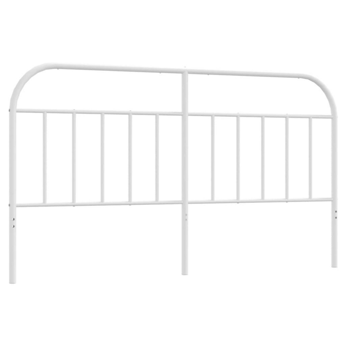 VIDAXL Tete de lit metal blanc 180 cm