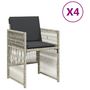 Voir la diapositive 2 : VIDAXL Chaises de jardin avec coussins lot de 4 gris clair poly rotin