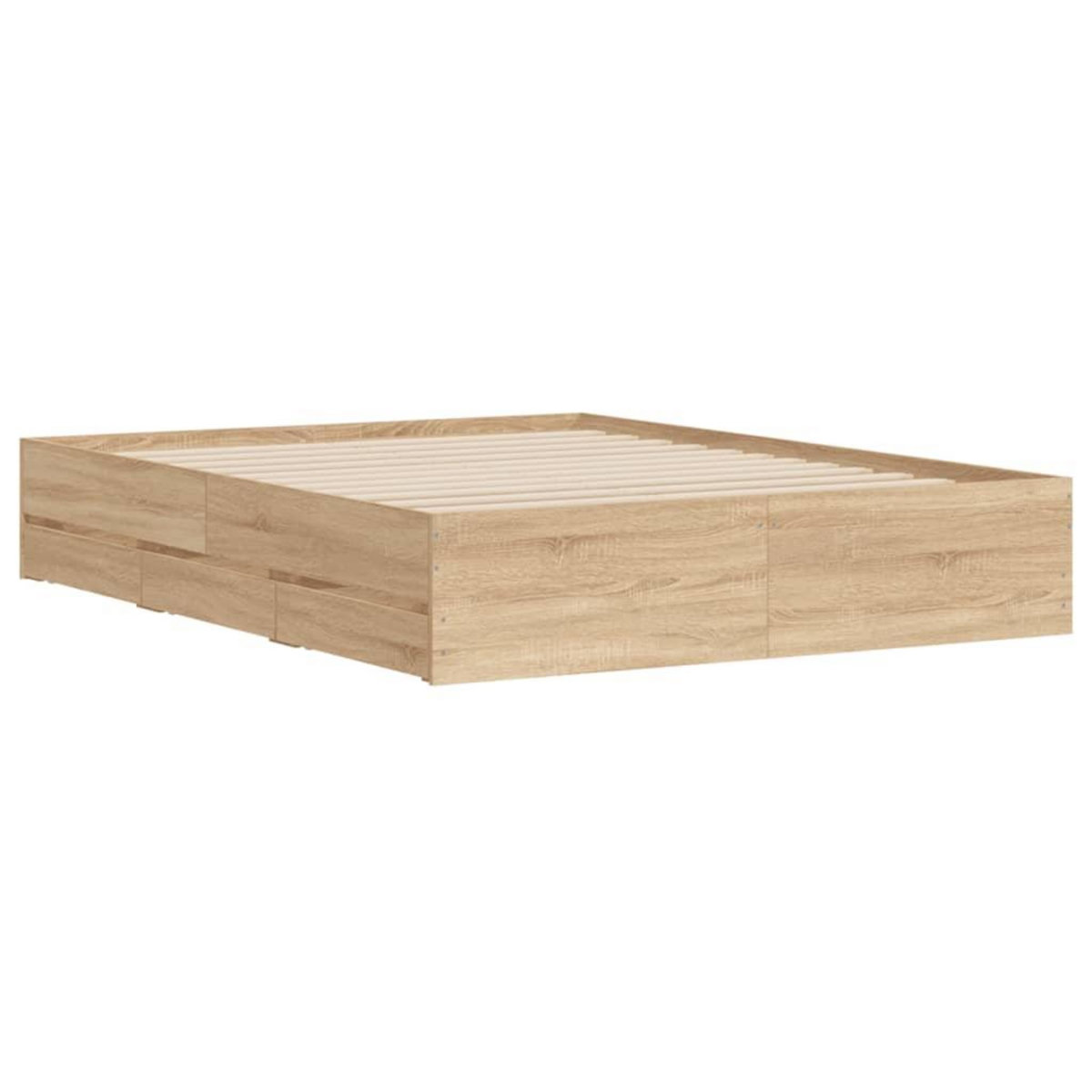 VIDAXL Cadre de lit avec tiroirs sans matelas chene sonoma 140x190 cm