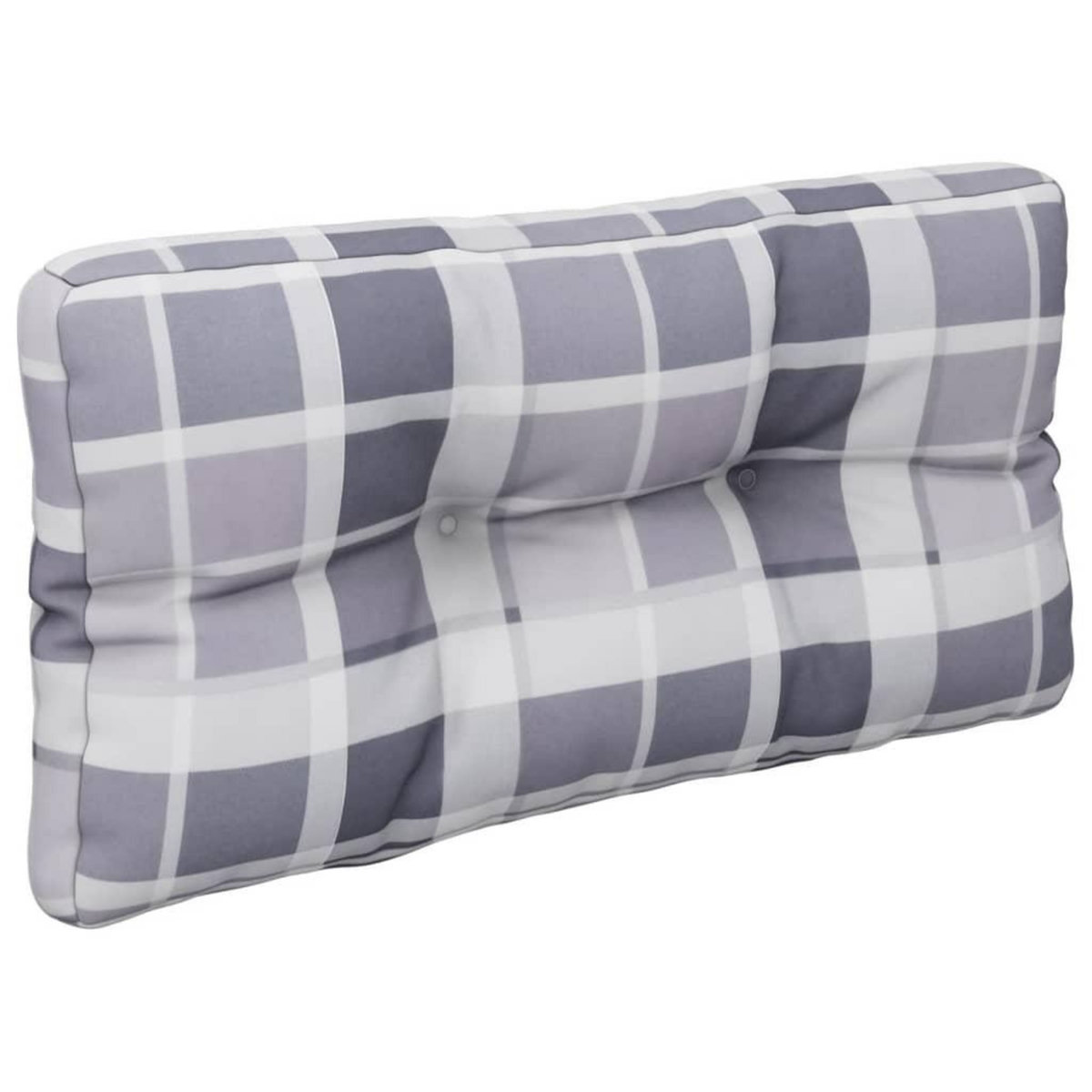 VIDAXL Coussins de palette lot de 2 motif a carreaux gris tissu