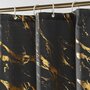 Voir la diapositive 3 : Douceur d'Intérieur Rideau de douche 180x200 AQUAMARBRE Noir avec 12 anneaux