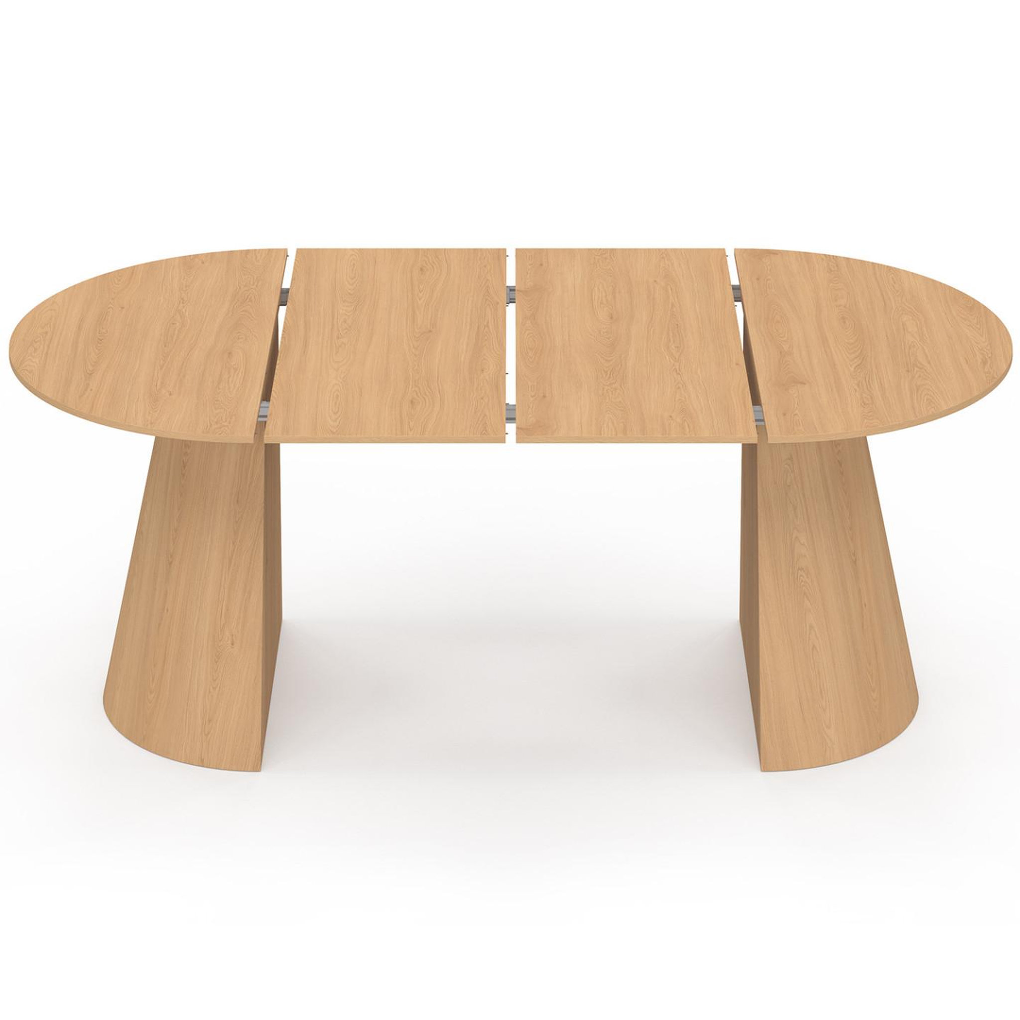 Voir la diapositive 3 : ID MARKET Table à manger ronde extensible angele 4-10 personnes bois effet hêtre 110-200 cm