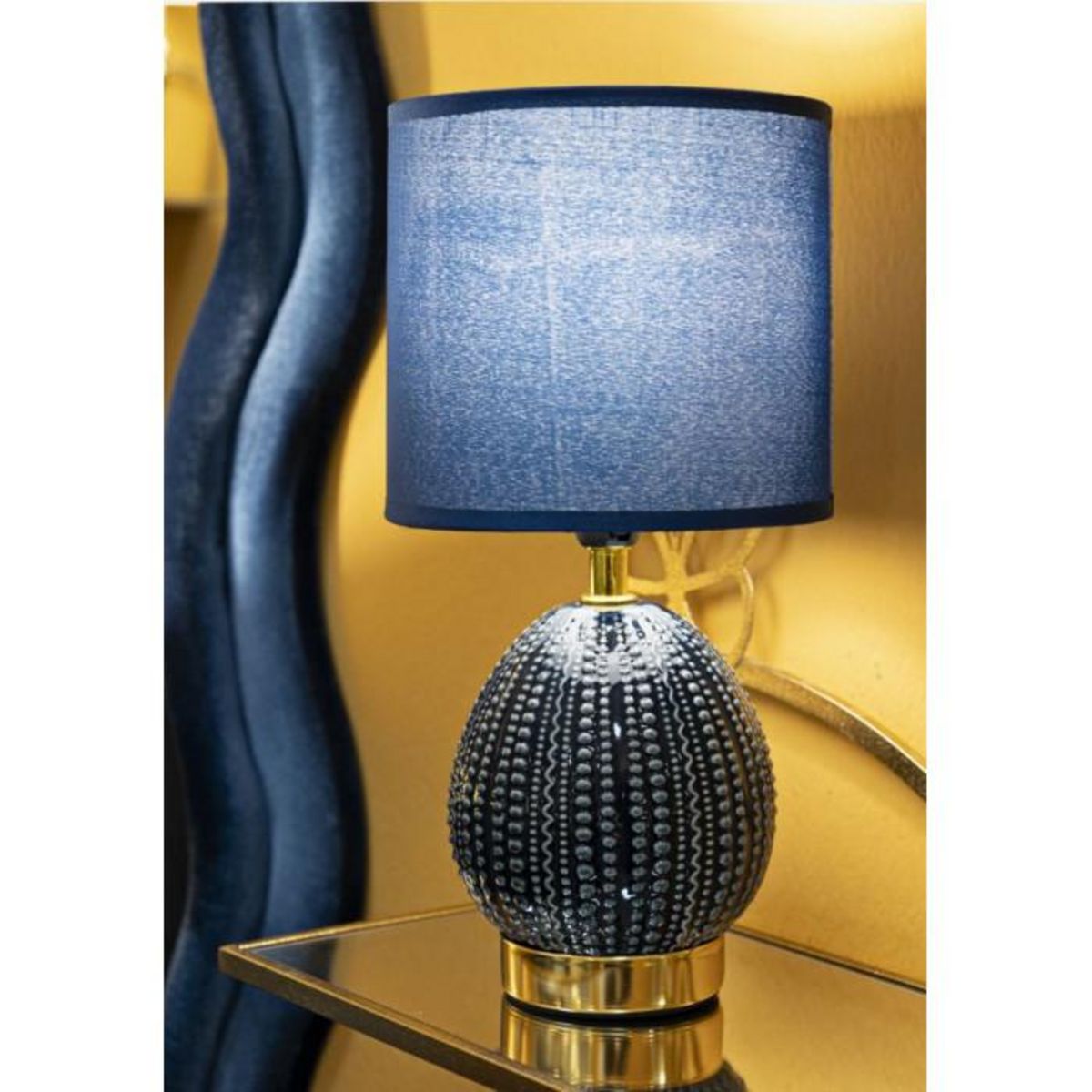Paris Prix Lampe à Poser en Céramique  Flavi  30cm Bleu