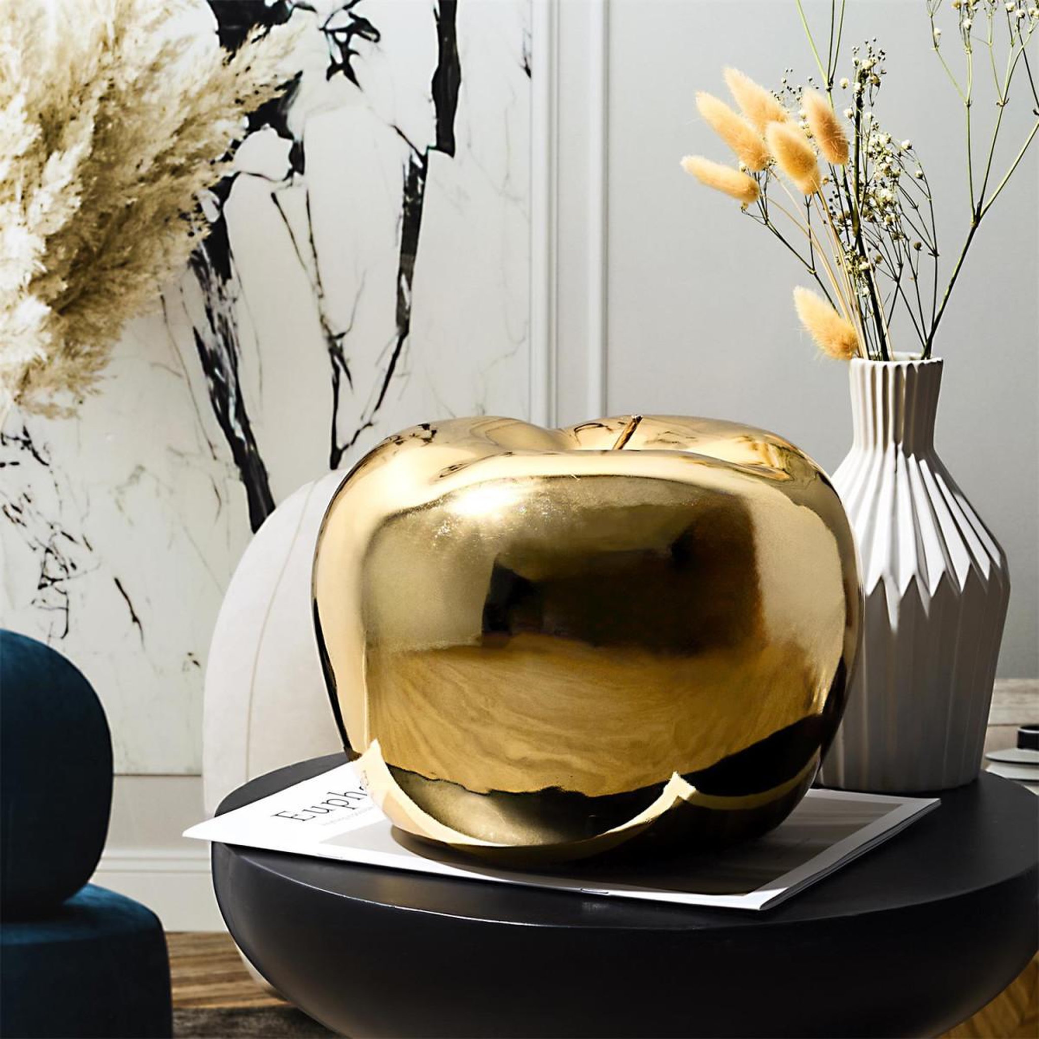 Voir la diapositive 2 : The Home Deco Factory Pomme déco à poser  golden  13cm doré