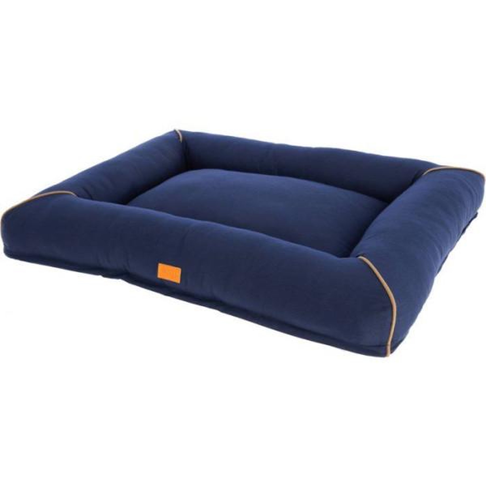 KERBL Corbeille Jerome – Bleu foncé / Cognac – 90 × 70 × 10 cm