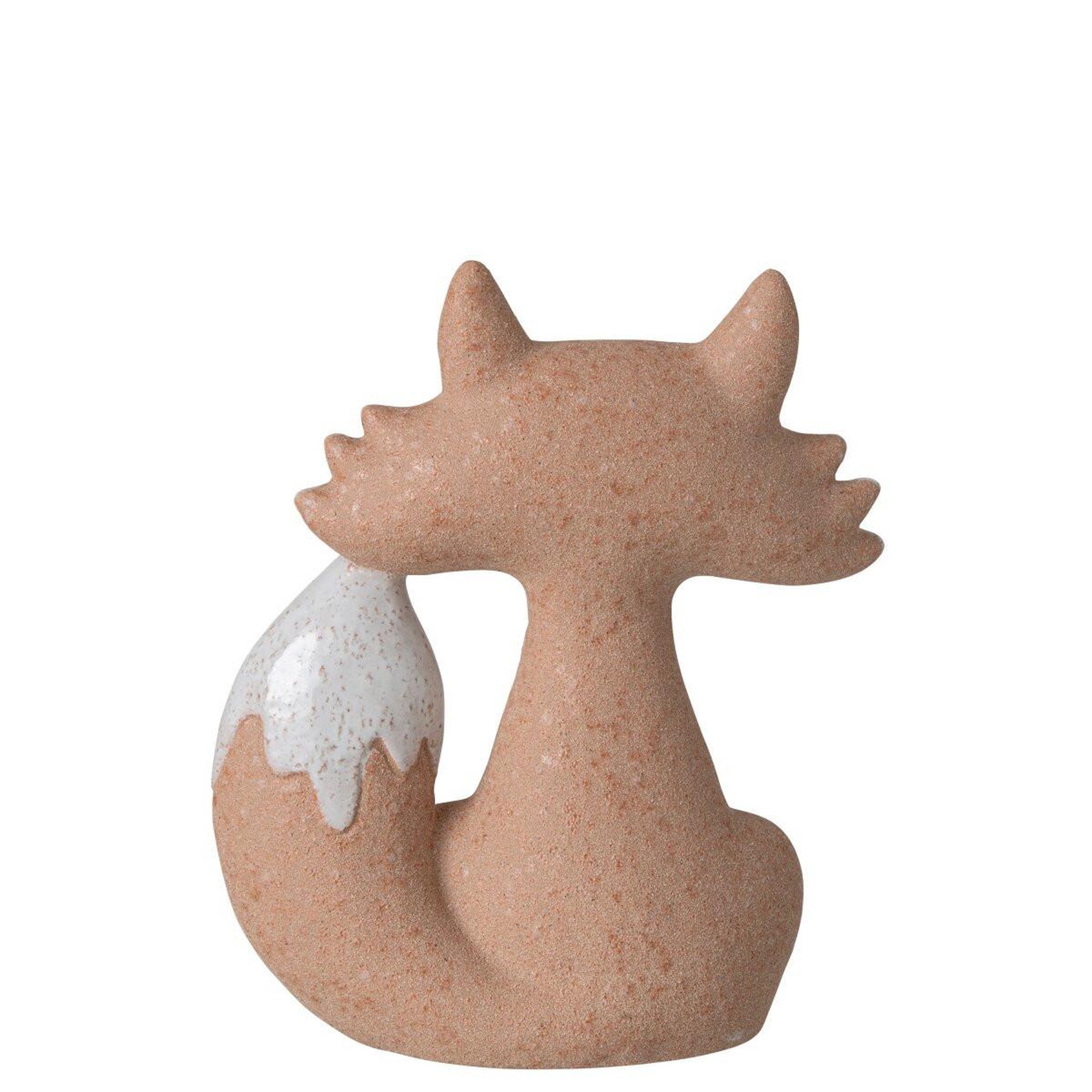 Voir la diapositive 3 : J-LINE Statuette déco renard  maël  34cm abricot